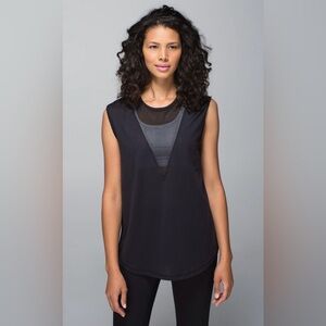 Lululemon Lab Edge tee tank black mesh details